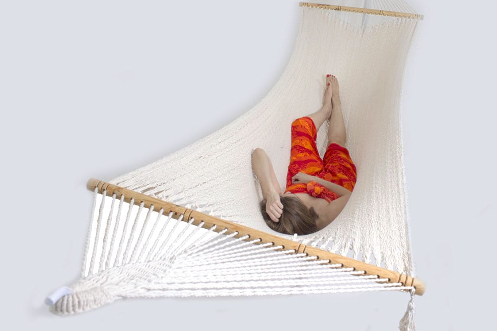 Single Size  Rope Hammock With Spreader Bars