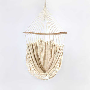 Deluxe Indoor Hanging Hammock Chair- Natural cotton hammock chair  