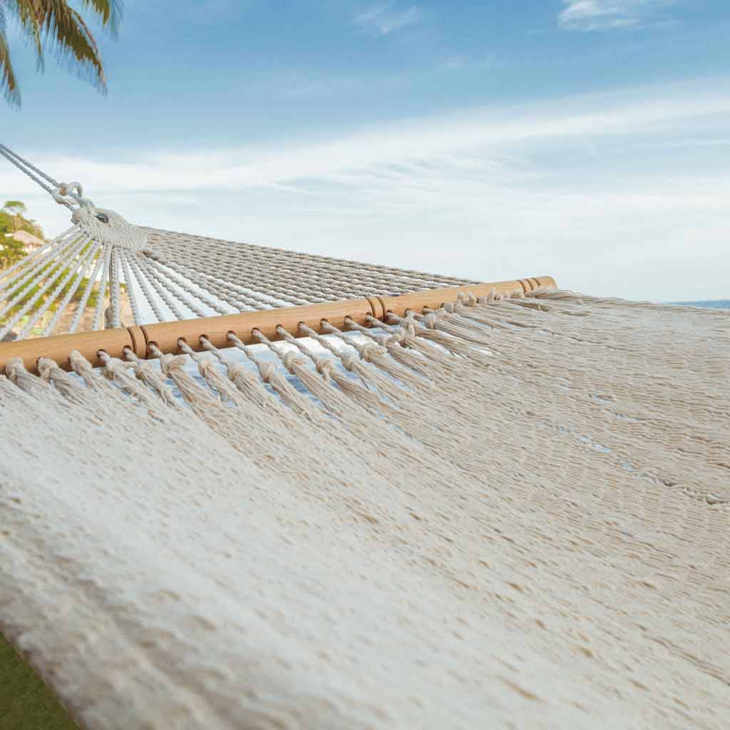 Woven Hammock Wooden Bars