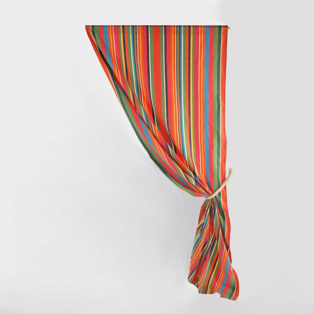 Bright Striped Rod Pocket Curtain Panels On Sale