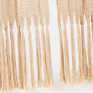 Ring Top Curtain Panel With Macrame Tassels 
