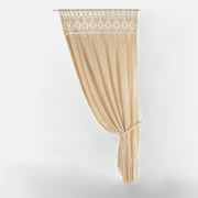 Ecru Cotton Drapes And Curtains For Windows Or Wall Hanging 