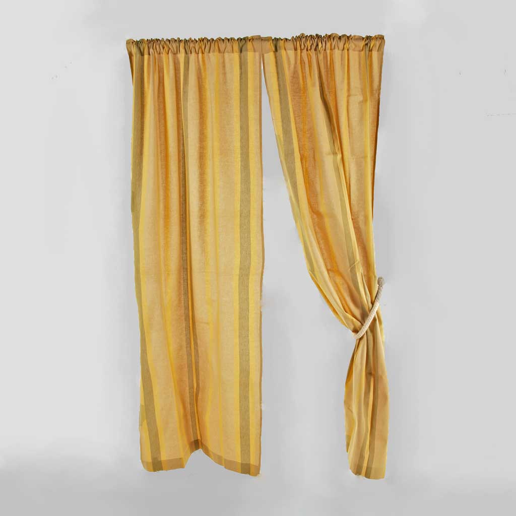 Yellow Sand Stripes Drapes and curtains