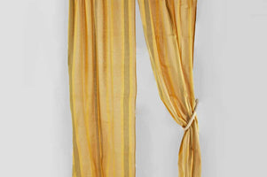 Yellow Sand Stripes Drapes and curtains